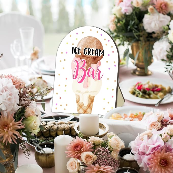 Ice Cream Bar Sign, Baby Shower Welcome Signs, Birthday Party Reception Decor - Image 4