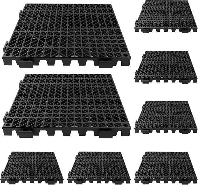 Tioncy 8 Pcs Bar Countertop Supplies Interlocking Mats 12 x 12 Inch Black Shelf by Tioncy