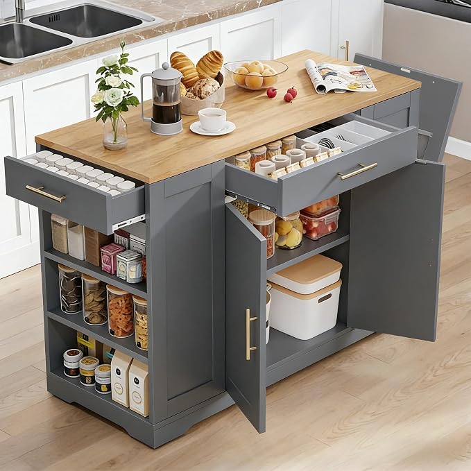YITAHOME 53 inch Large Rolling Kitchen Island - Image 3