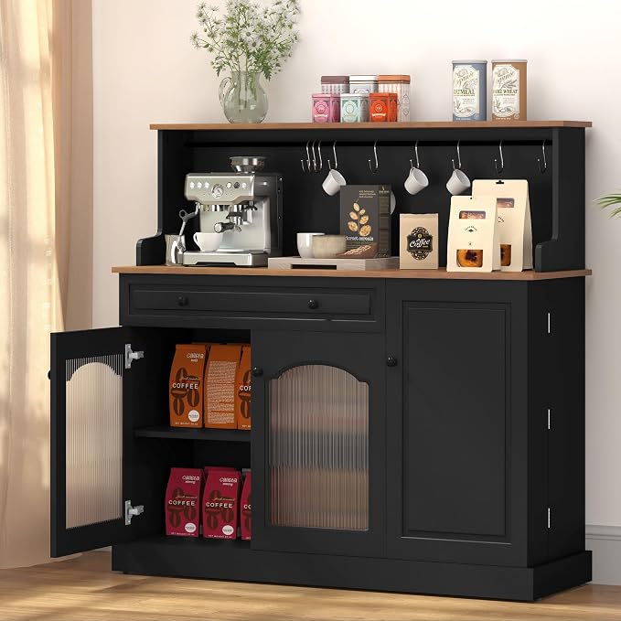 ARTPOWER Farmhosue Coffee Bar Cabinet - Image 5