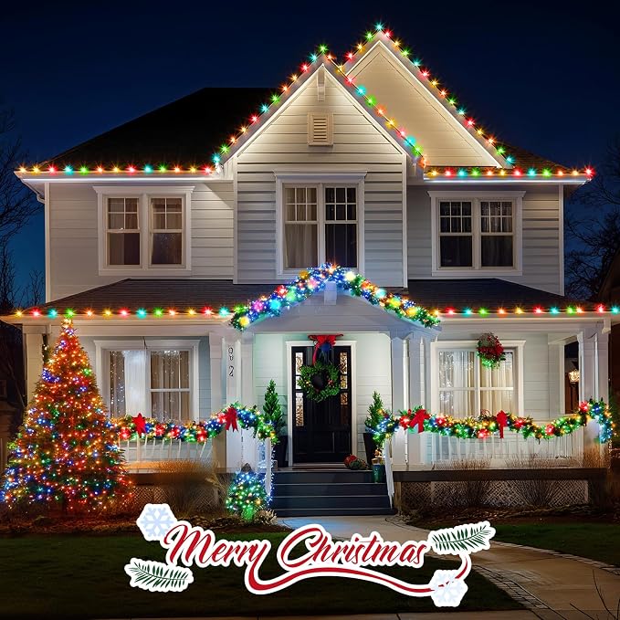 Minetom C9 Bulb String Lights Outdoor 100 Feet Multicolored Christmas Lights - Image 6