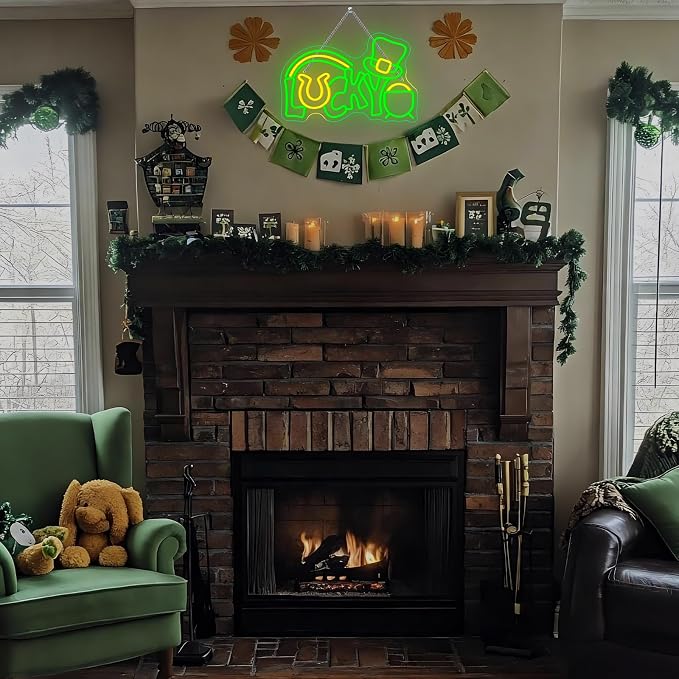 St. Patrick's Day Neon Signs for Arbor Day Store Bedroom Decor Lucky Leaf LED - Image 6