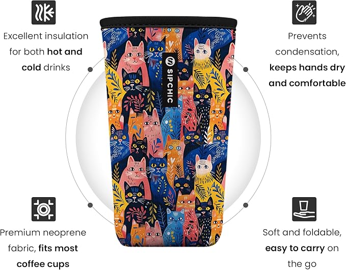 Iced Coffee Sleeve – Neoprene Reusable Cup Sleeves - Image 2