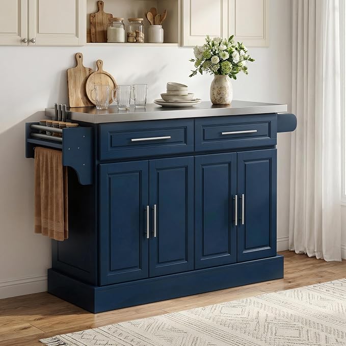 HOMCOM Rolling Kitchen Island Cart - Image 9