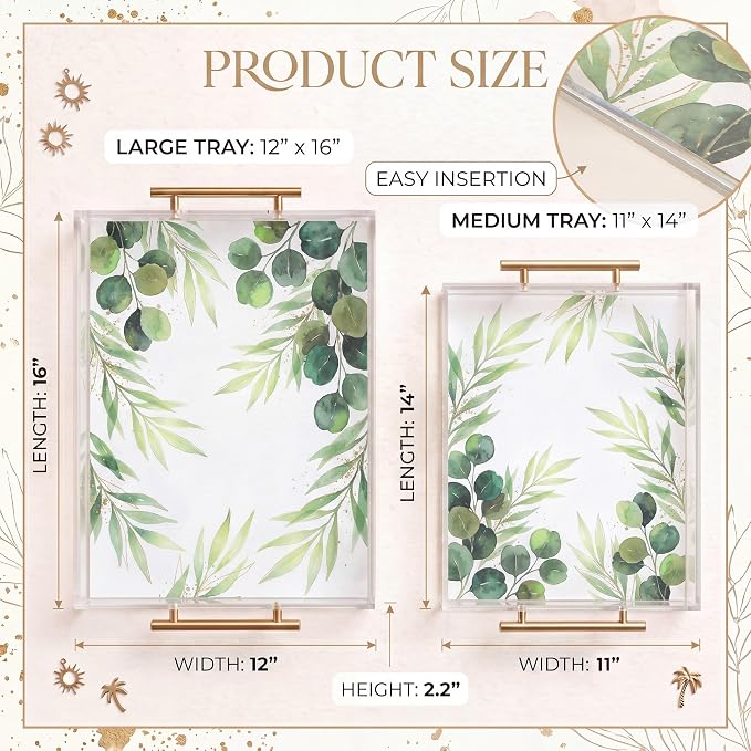 2 Pack Acrylic Serving Tray - Image 3