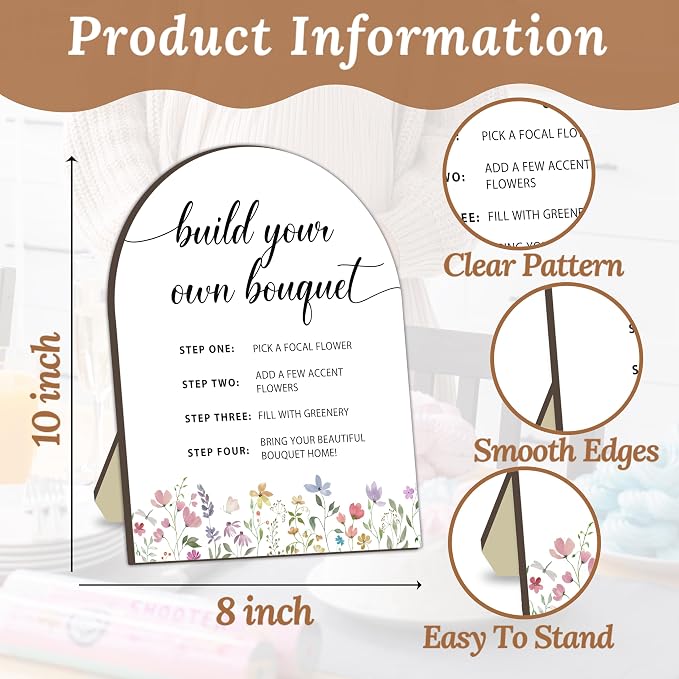 Bouquet Bar Wooden Sign, Floral Station Board - Image 2