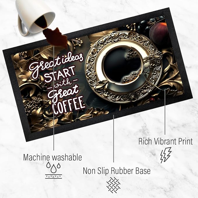 Coffee Bar Mat - Coffee Gifts - Coffee Lover - Coffee Bar Accessories - Barista - Image 5