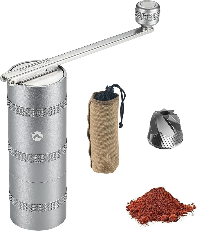 CAMPINGMOON Portable Manual Coffee Grinder Integrated Foldable Handle CNC by CAMPINGMOON