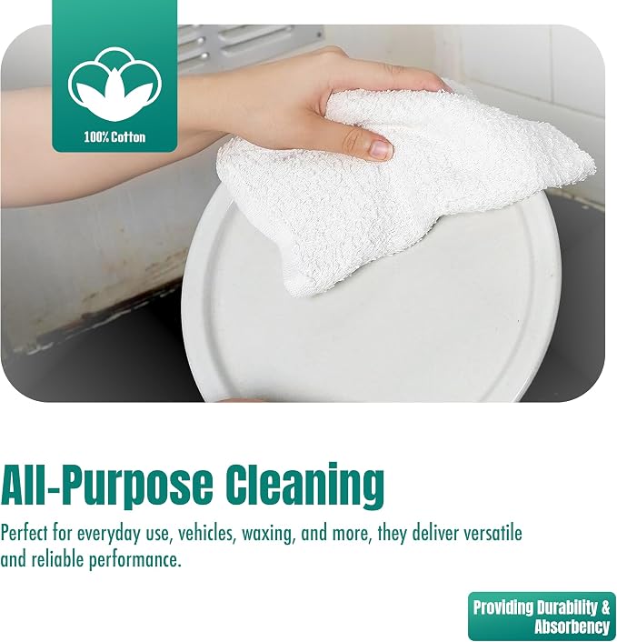 ZUPERIA Terry Towels Pack of 24 100% Cotton Terry Barmop Towels - Image 3