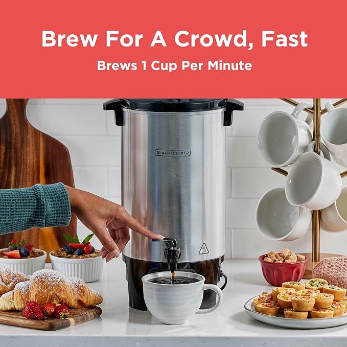 BLACK+DECKER 40 Cup Coffee Urn, Fast Brewing, Keep Warm Function, Heat - Image 2