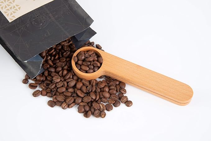 Wood Coffee Scoop with Bag Clip, Measuring Tea Coffee Bean Spoon Clip Gift - Image 6