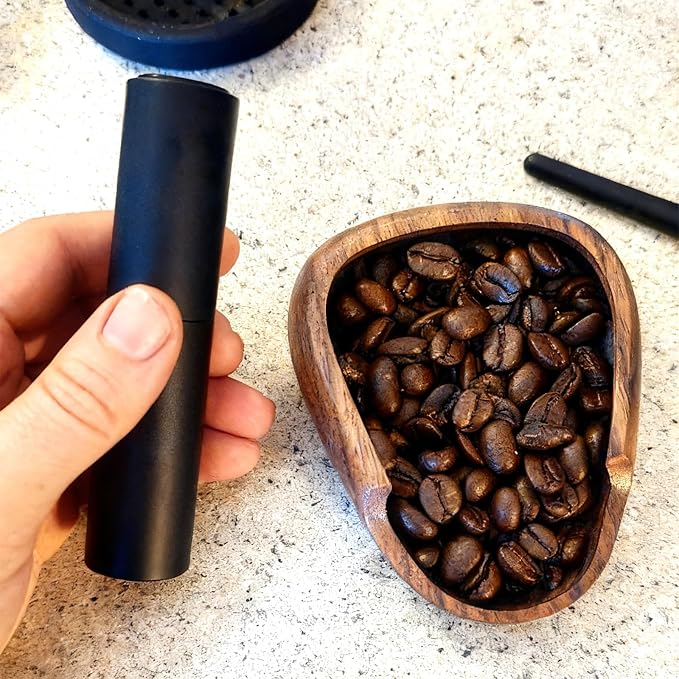 Coffee Bean Dosing Cup & RDT Spray Bottle Set, Walnut Wood Espresso Accessories - Image 5