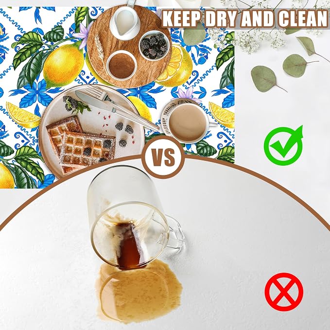 Lemon Fruit and Purple Flower Coffee Mat Absorbent Dish Drying Mat - Image 6
