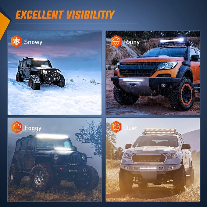 Nilight - 40004C-A LED Light Bar 21inch 100W Spot & Flood Combo Single Row - Image 9