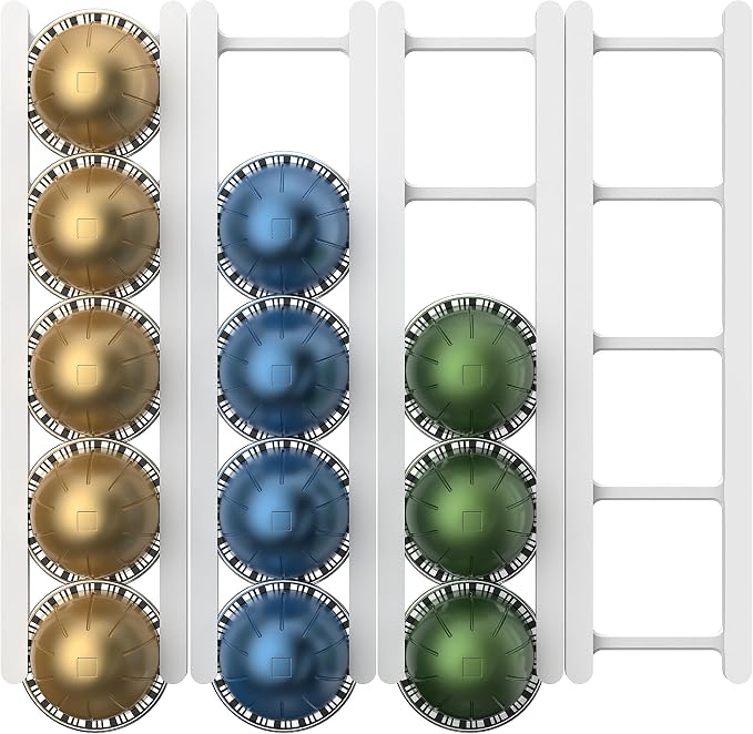 Adhesive Coffee Pod Holder for Nespresso VertuoLine, Holds 20 Capsules by KUSOVILI