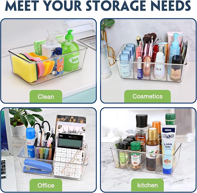 Batoto Pantry Organization and Storage Bins, Refrigerator Organizer Bins – Clear - Image 6