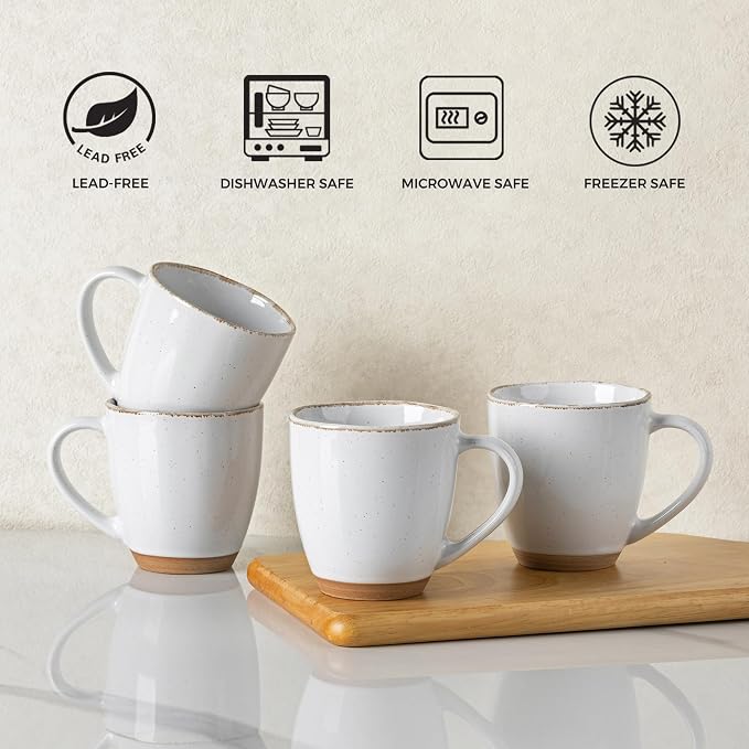 AmorArc 12oz Ceramic Coffee Mugs set of 6, Stylish Coffee Mugs - Image 6