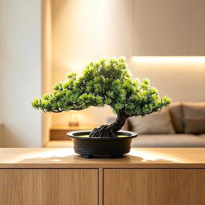 Small Fake Plants Desk Decor Artificial Bonsai - Image 4