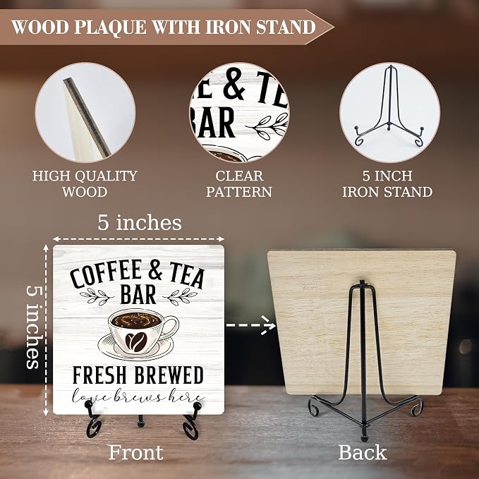 Coffee Sign Desk Decor, Coffee And Tea Bar Sign - Image 2