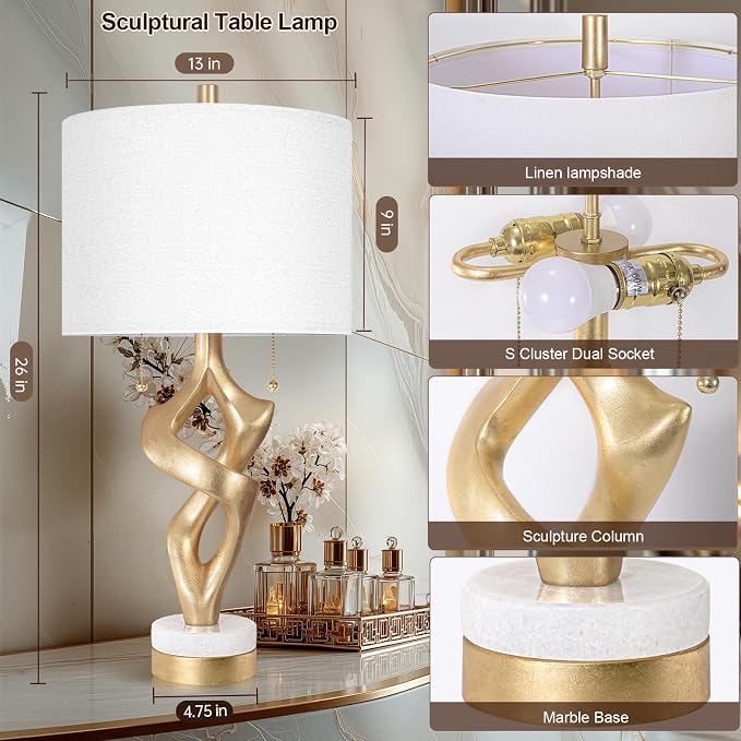 Scenekoy Sculptural Table Lamp Set of 2 - Image 2