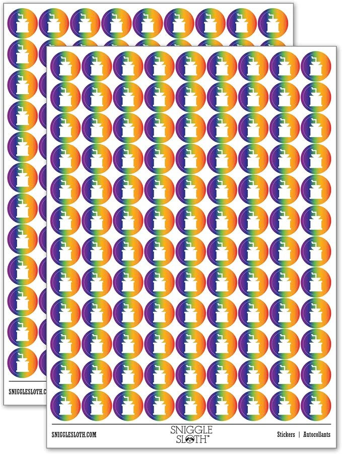 Coffee Grinder Solid 200+ Round Stickers by Sniggle+Sloth