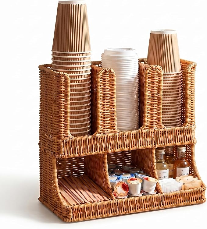 Cantalop Cup and Condiment Holder, Coffee Station Organizer by Cantalop