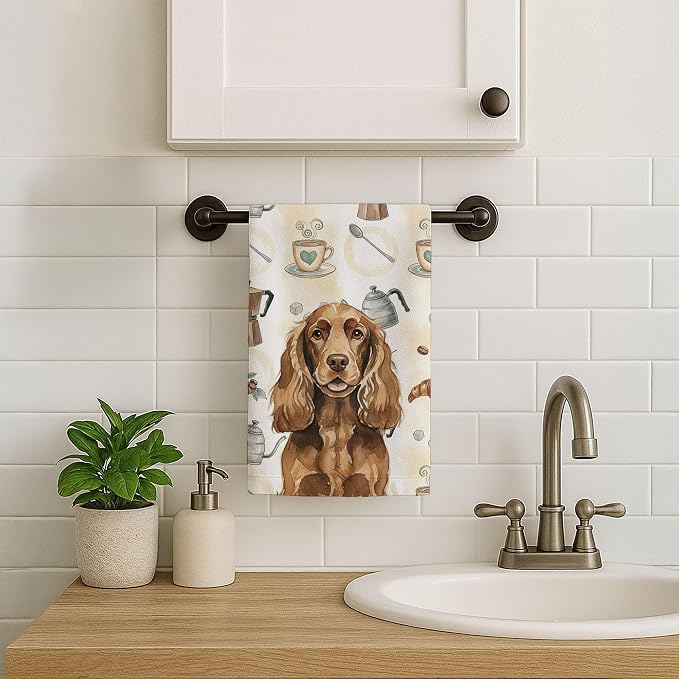 Caroline's Treasures Liver English Cocker Spaniel Coffee Bar Kitchen Towel - Image 7