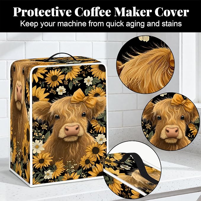 BVBOX Coffee Maker Cover, Durable Dustproof Lightweight Polyester Cotton Blend - Image 7