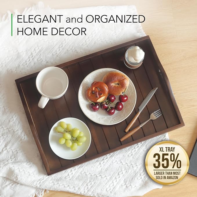 Large Acacia Wooden Serving Tray - Image 7
