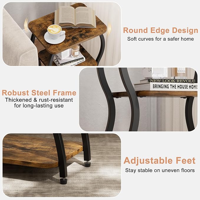 JUSTOGO Side Table, Small End Table - Image 4