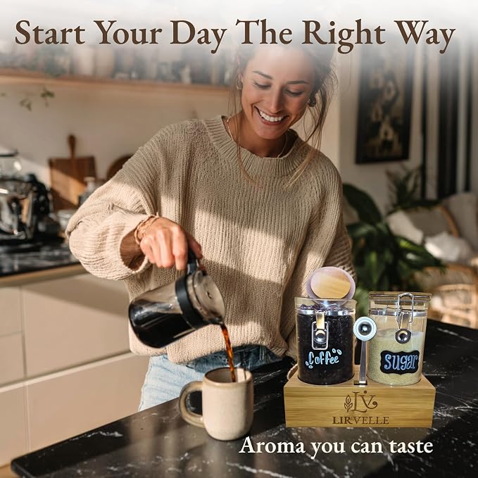Airtight Coffee Canister with Scoop | Curated Glass Storage Set - Image 7