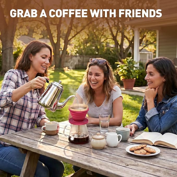2Pcs Collapsible Pour Over Coffee Dripper, Silicone Filter Holder | Reusable - Image 5