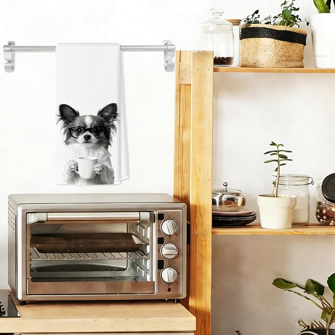 Funny Papillon Kitchen Towels, Dog Kitchen Accessories, Dog Chef Gifts - Image 3