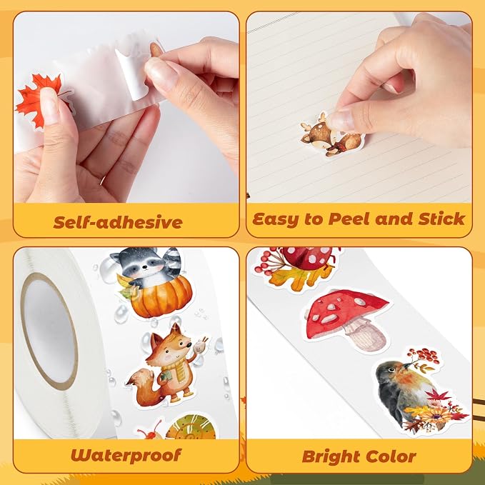 Haooryx Fall Animal Sticker Rolls - Image 3