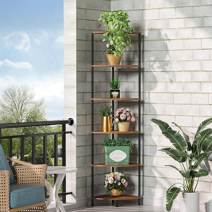 Corner Plant Stand Shelf, 6 Tier Tall Shelf by Greatseas