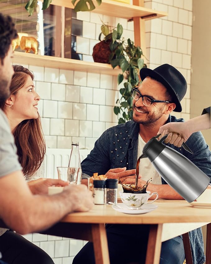 70Oz Thermal Coffee Carafe for keeping hot, Insulated Coffee Carafe Stainless - Image 8