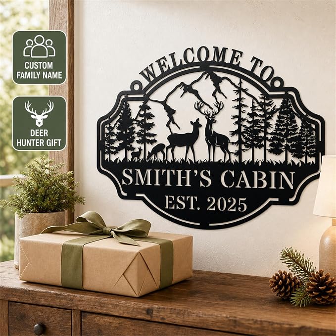 Personalized Deer Hunting Metal Cabin Sign, Custom Outdoor Hunting Decor - Image 6