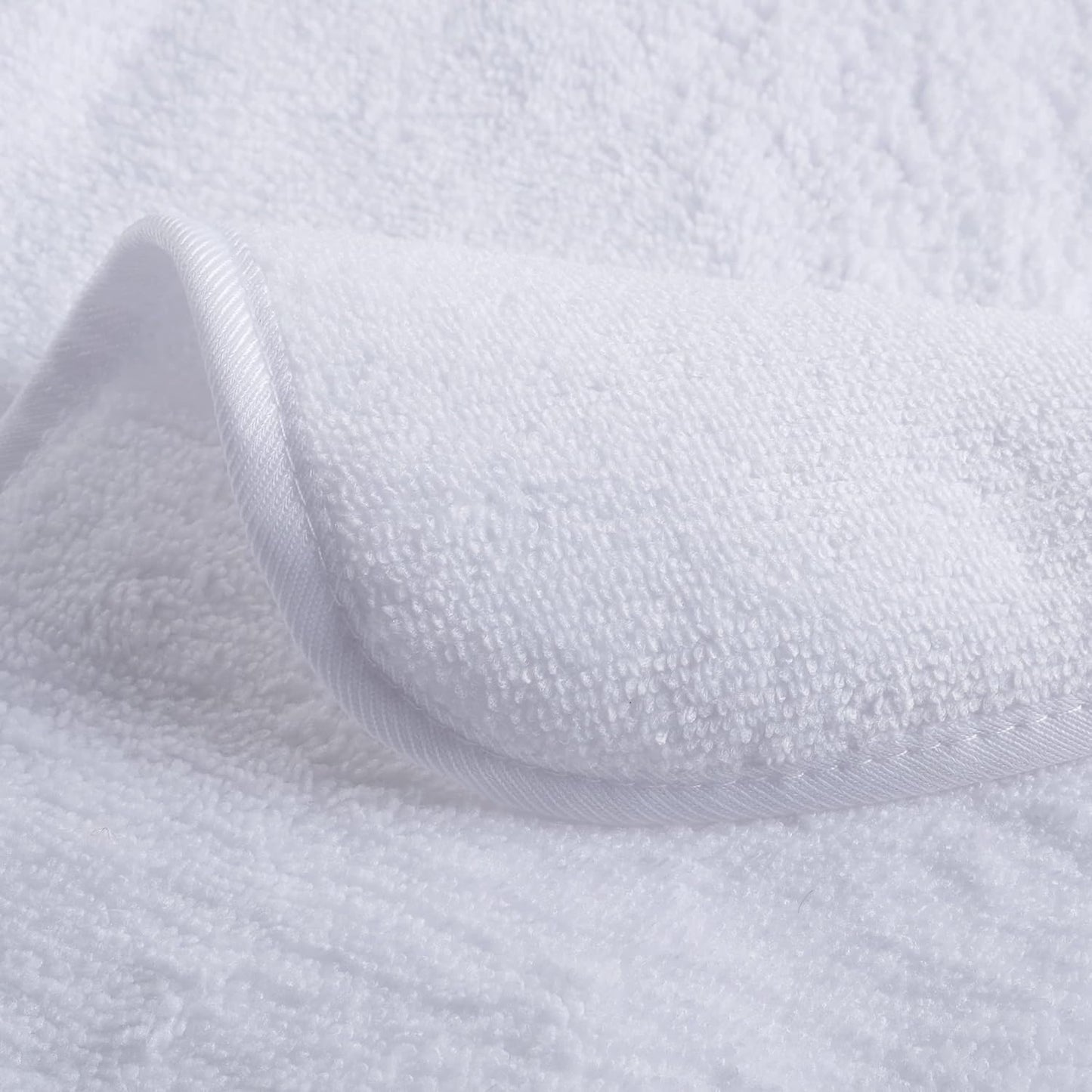 POLYTE Premium Lint Free Microfiber Washcloth Face Towel, 13 x 13 in, Set of 6 (White)