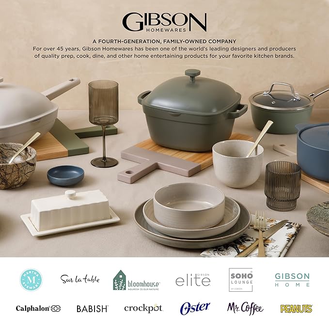 Gibson Elite Gelston Stoneware Matte Reactive Glaze 16 Piece Plates and Bowl - Image 5
