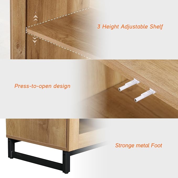 WAMPAT Sideboard Buffet Cabinets, Modern Credenza Sideboard - Image 8