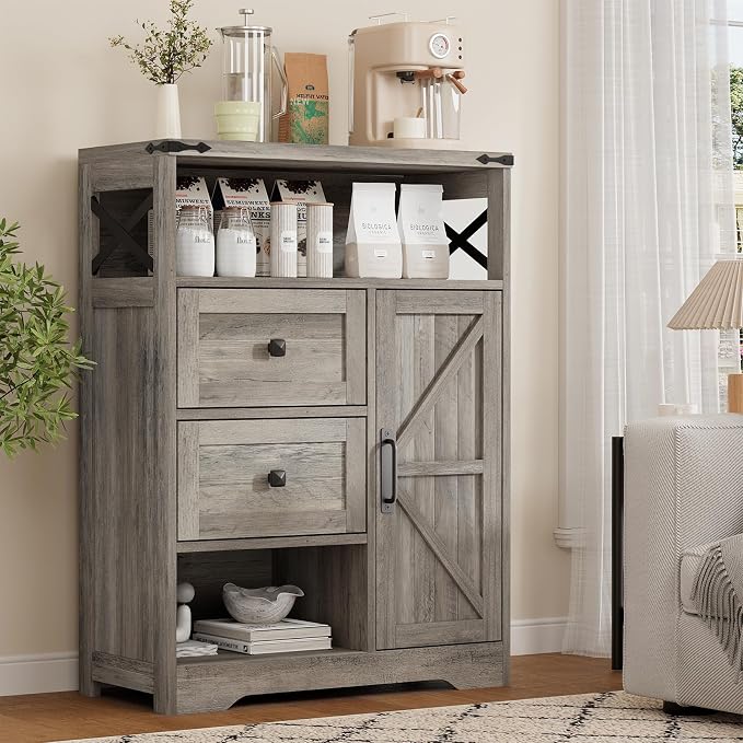 Vabches Farmhouse Buffet Sideboard Cabinet by Vabches
