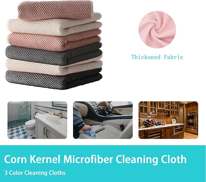 Microfiber Cleaning Cloths 12-Pack – Super Absorbent, Lint-Free Towels - Image 2