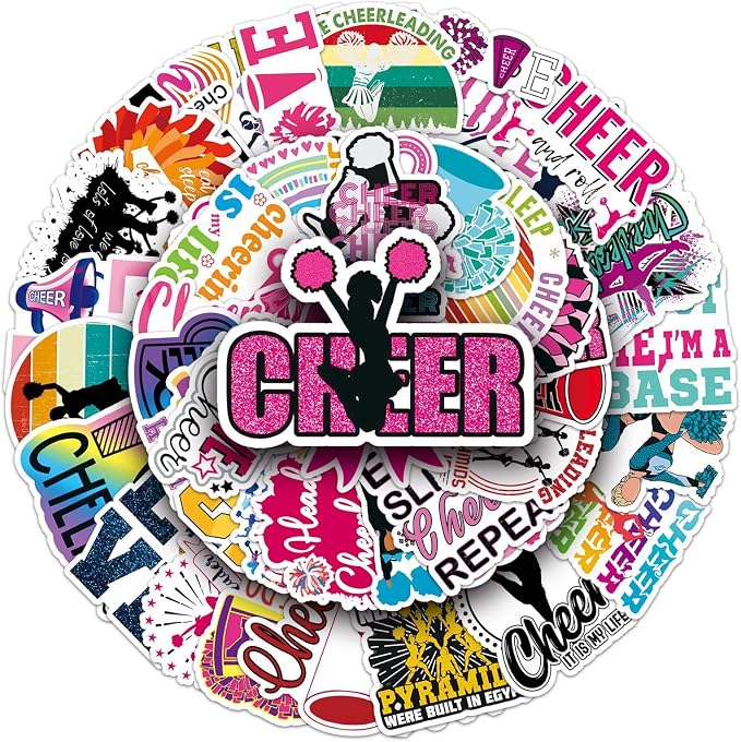 50Pcs Cheerleading Stickers, Waterproof Vinyl Cheer Stickers by Unknown
