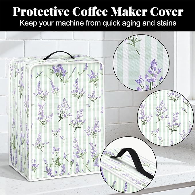 BVBOX Coffee Maker Cover, Durable Dustproof Lightweight Polyester Cotton Blend - Image 7