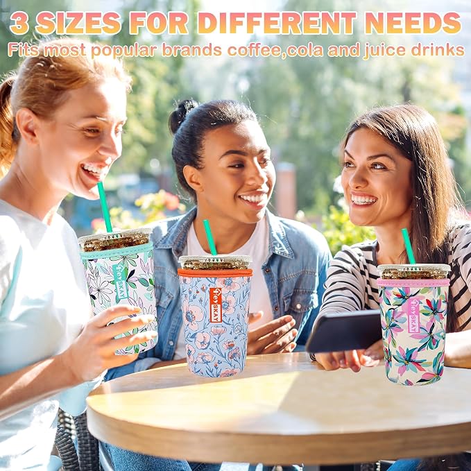 HEYSKAY Insulated Coffee Cup Sleeves Reusable Neoprene Iced Coffee Sleeve - Image 5
