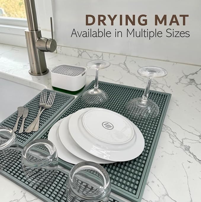 Rubber Bar Mat Bundle Sage Gray – 2-Piece Non-Slip Spill Mat Set - Image 6