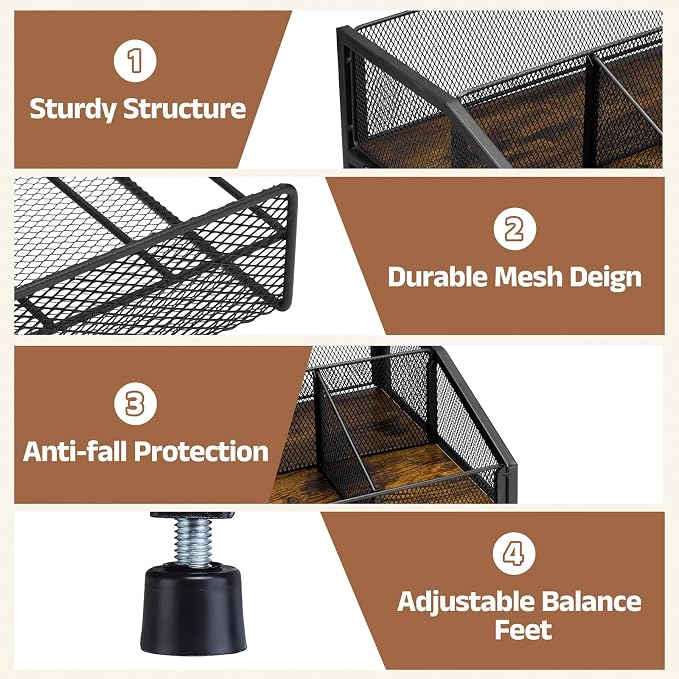 Coffee Bar Organizer, 3-Tier Coffee Station Organizer, Wood Coffee Syrup - Image 7