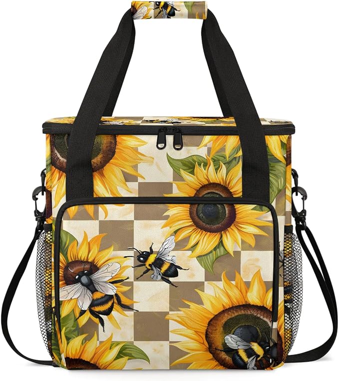 Sunflower Bee Flower Coffee Maker Carring Bag, Large Insulated Storage by Home