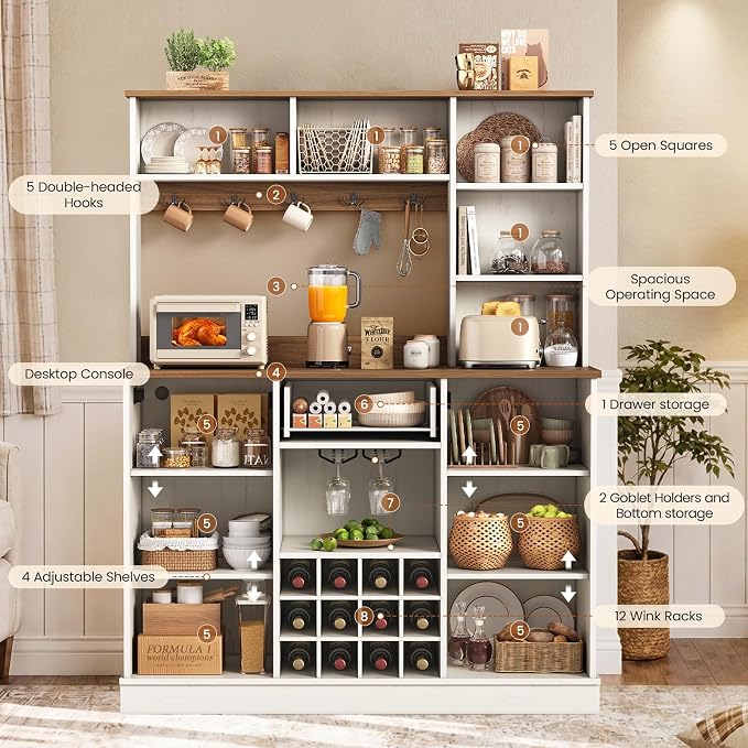 Large Farmhouse Coffee Bar Cabinet - Image 6