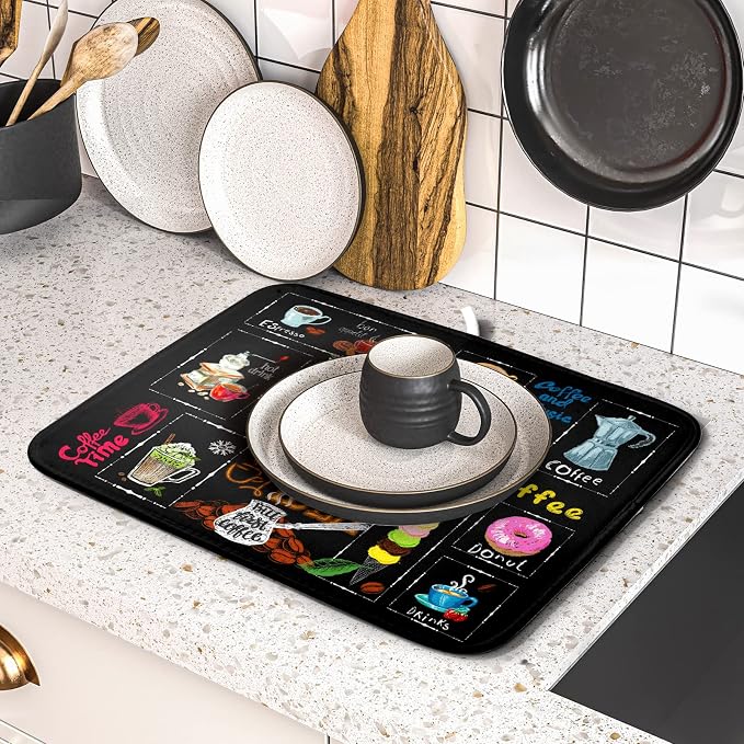 Absorbent Reversible Microfiber Dish Drying Mat 16 x 18 Inch - Image 5